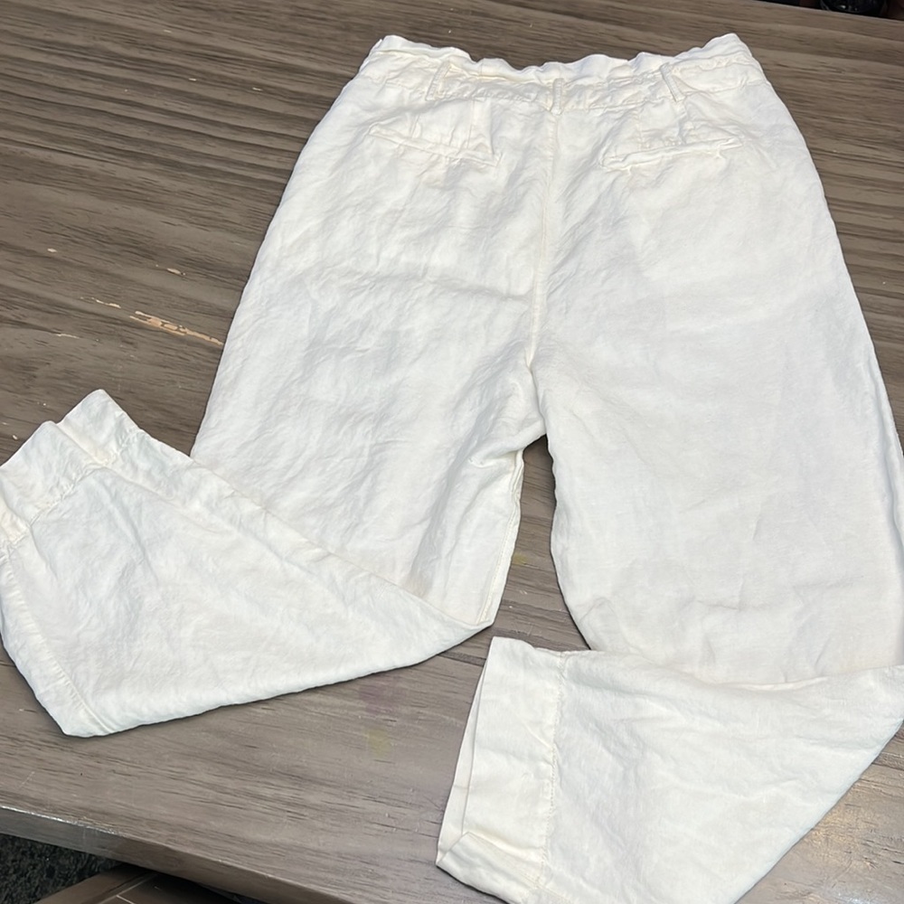 MADEWELL LINEN BLEND HIGH WAISTED PLEATED TROUSER PANTS - Picture 11 of 16